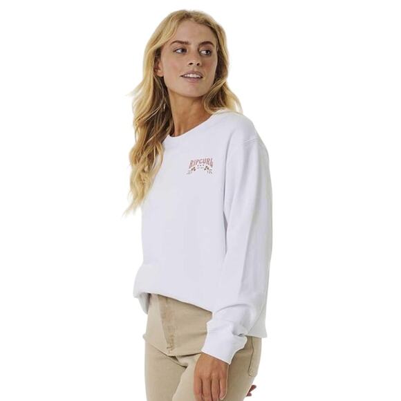 Ripcurl Riptide Relaxed Crew Neck Sweatshirt, Optical White Women's Small NWT - Picture 3 of 11